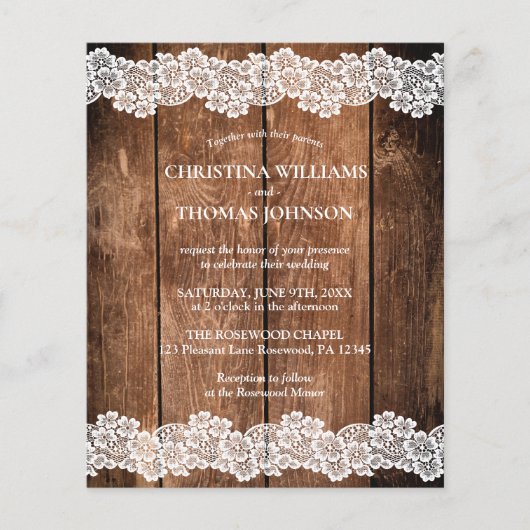 Budget Rustikale Holzschnitzereien Einladung (Vorderseite)