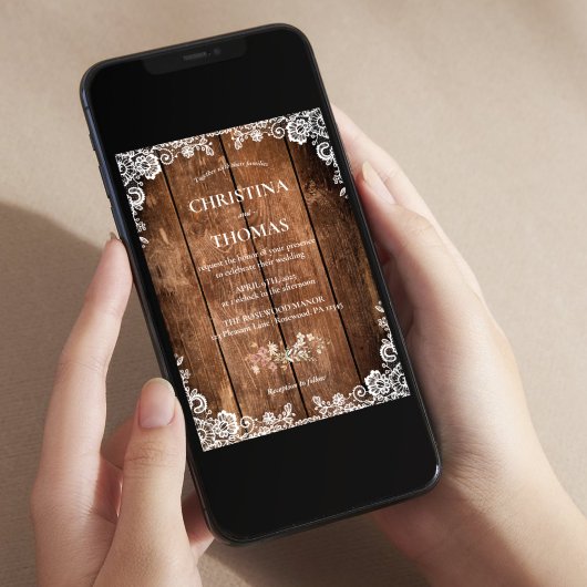 Budget Rustikale Holzschnitzereien Einladung