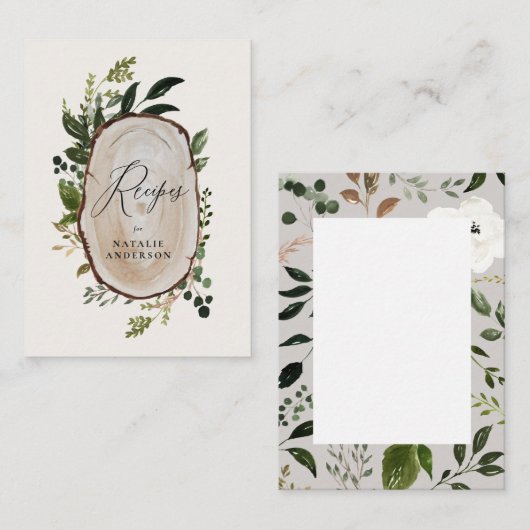 Budget Rustikale Holzschnitzkarte Mitteilungskarte (Vorne/Hinten)