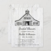 Budget Rustikale Holzstall Brautdusche Einladung (Vorne/Hinten)