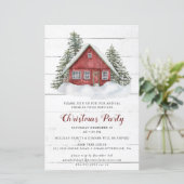 Budget Rustikale Hütte Weihnachten Party Einladung (Stehend Vorderseite)