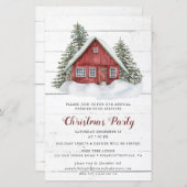 Budget Rustikale Hütte Weihnachten Party Einladung (Vorne/Hinten)