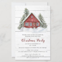 Budget Rustikale Hütte Weihnachten Party Einladung