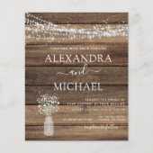 Budget Rustikale Landhäuser Lichter Hochzeit Einla Flyer (Vorne)