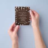 Budget rustikale Lichter Holz Hochzeit Einladung Flyer (Gruppe)