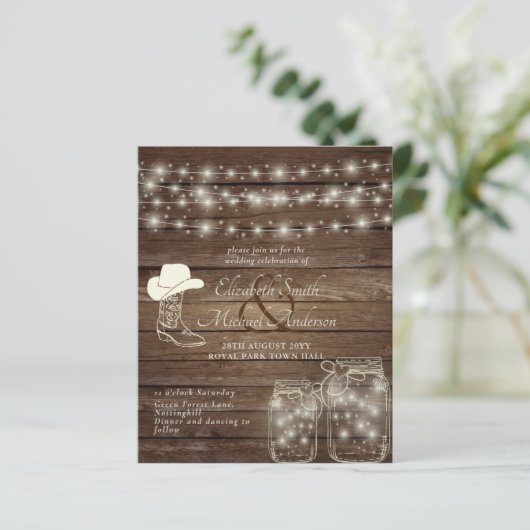 Budget Rustikale Lichter Mason Jars Cowboy Boot Ha (Stehend Vorderseite)