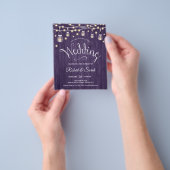 Budget Rustikale Lila Holzverheiratung Einladung Flyer (Gruppe)