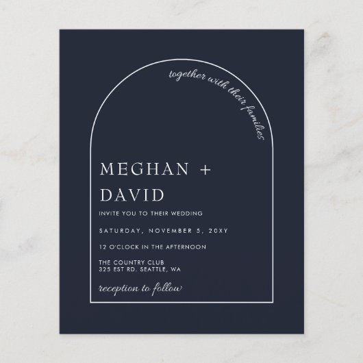 Budget Rustikale Marine Moderne Arch Hochzeit Einl (Vorderseite)