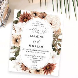 Budget Rustikale neutrale Boho Floral Wedding Flyer
