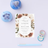 Budget Rustikale neutrale Boho Floral Wedding S2 Flyer (Einzeln)