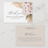 Budget rustikale Pampas Gras Hochzeit danke Mitteilungskarte (Vorne/Hinten)