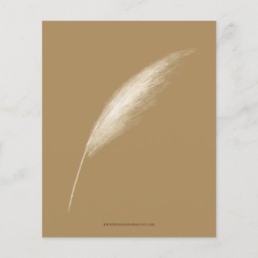 Budget Rustikale Pampas Probe Abendessen Einladung (Rückseite)