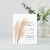 Budget Rustikale Pampas Probe Abendessen Einladung (Stehend Vorderseite)