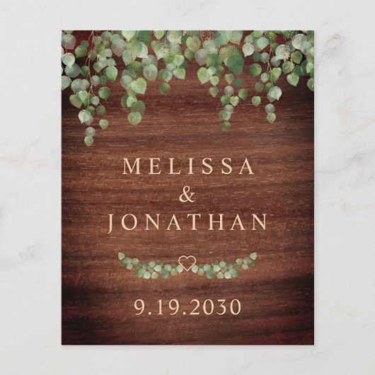 Budget Rustikale QR Code Grüne Einladung Hochzeit (Vorderseite)