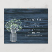 Budget Rustikale Rett Date Cards mit Babys Atem (Vorderseite)