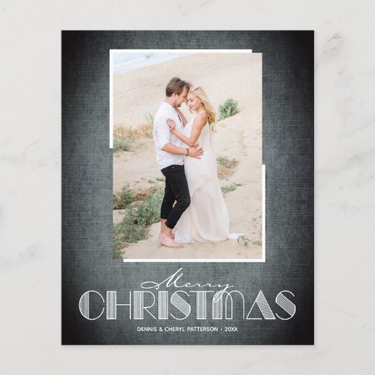 Budget Rustikale schwarze Weihnachtskarten froh We (Vorderseite)