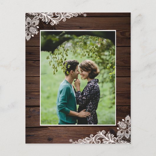 Budget Rustikale Script Lights & Lace Foto Hochzei (Rückseite)