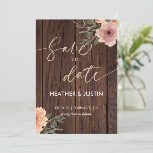 Budget Rustikale Skriptstring Lights & Lace Weddin Einladung (Stehend Vorderseite)