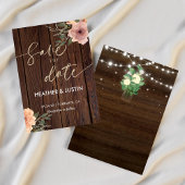 Budget Rustikale Skriptstring Lights & Lace Weddin Save The Date