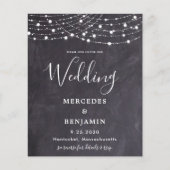 Budget Rustikale Slate String Lights QR Code Weddi (Vorderseite)