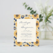 Budget Rustikale Sonnenblume Gelb Blauer Hochzeits (Stehend Vorderseite)