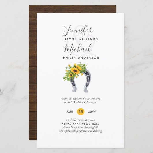 BUDGET Rustikale Sonnenblume Horseshoe Barn Weddin (Vorne/Hinten)