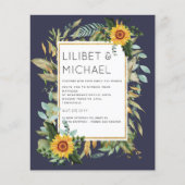 Budget Rustikale Sonnenblumen BOHO Greenerity Wedd Flyer (Vorne)
