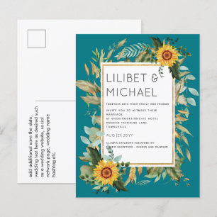 Budget Rustikale Sonnenblumen BOHO Greenerity Wedd Postkarte