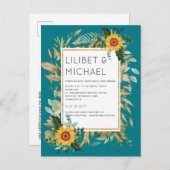 Budget Rustikale Sonnenblumen BOHO Greenerity Wedd Postkarte (Vorne/Hinten)