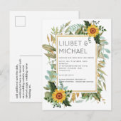 Budget Rustikale Sonnenblumen BOHO Greenerity Wedd Postkarte (Vorne/Hinten)