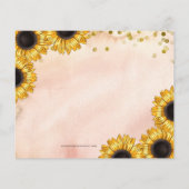 Budget Rustikale Sonnenblumen Brautdusche Einladun (Rückseite)