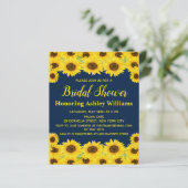 Budget Rustikale Sonnenblumen Brautdusche Einladun (Stehend Vorderseite)