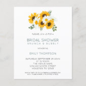 Budget Rustikale Sonnenblumen Brautdusche Einladun (Vorderseite)