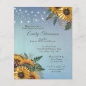 Budget Rustikale Sonnenblumen Brautdusche Einladun (Vorderseite)