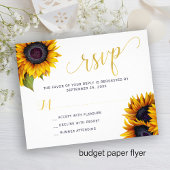 Budget rustikale Sonnenblumen Hochzeit RSVP Karte