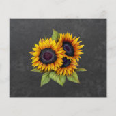 Budget rustikale Sonnenblumen Hochzeit Rsvp Karte (Hinten)