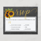Budget rustikale Sonnenblumen Hochzeit Rsvp Karte (Vorne)
