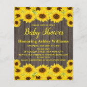 Budget Rustikale Sonnenblumen Kinderdusche Einladu (Vorderseite)