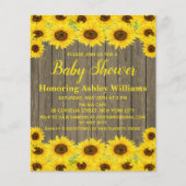 Budget Rustikale Sonnenblumen Kinderdusche Einladu (Vorderseite)