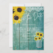 Budget Rustikale Sonnenblumen Lace Mason Jar Weddi (Vorderseite)