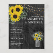 BUDGET Rustikale Sonnenblumen Lichter Hochzeit ein (Vorderseite)