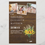 BUDGET Rustikale Sonnenblumen Mason Jar Wedding Ei (Vorderseite)