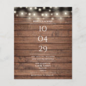 Budget Rustikale String Light Date Wedding Einladu (Vorderseite)