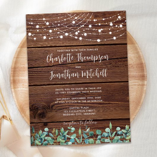 Budget Rustikale String Lights Eukalyptus Wedding