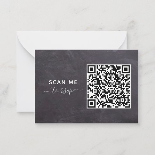 Budget Rustikale String Lights Hochzeiten QR Code Mitteilungskarte (Rückseite)