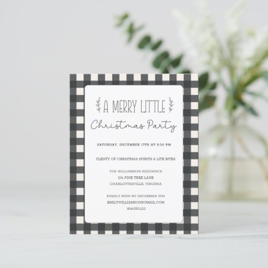 Budget Rustikale Weihnachtsfeier Einladung (Stehend Vorderseite)