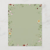 Budget Rustikale Wildblumen Baby Brunch Einladung (Rückseite)