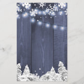 Budget rustikale Winterschneeflocken Einladung Hoc Flyer (Hinten)