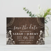 Budget Rustikale Woodsy Light Wedding Save the Dat Save The Date (Stehend Vorderseite)