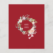 Budget Rustikaler 40-jähriger Ruby Floral Einladun (Rückseite)